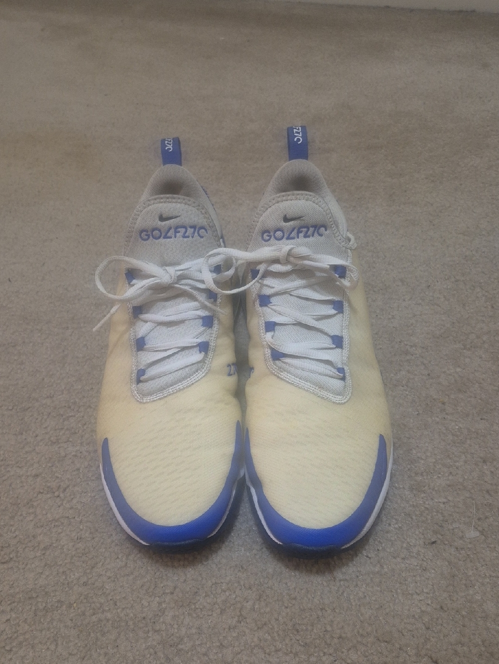 Nike Air Max 270 White Racer Blue Black CK6483-106 Men's Golf Shoe Size 14